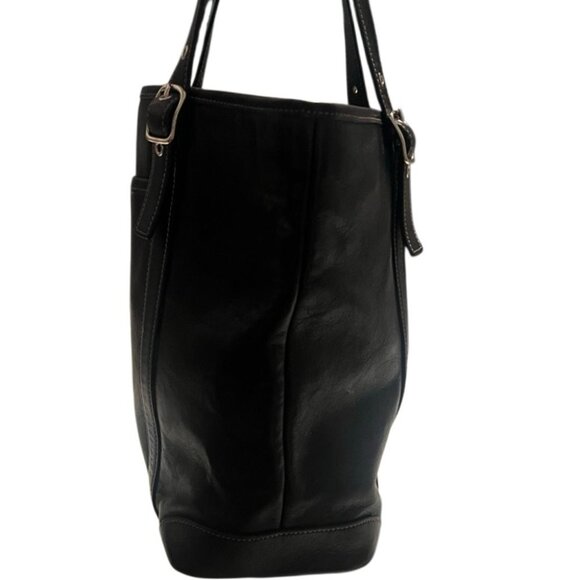 Coach Hampton Black Leather Shoulder Bag Tote 4462 - Picture 4 of 14
